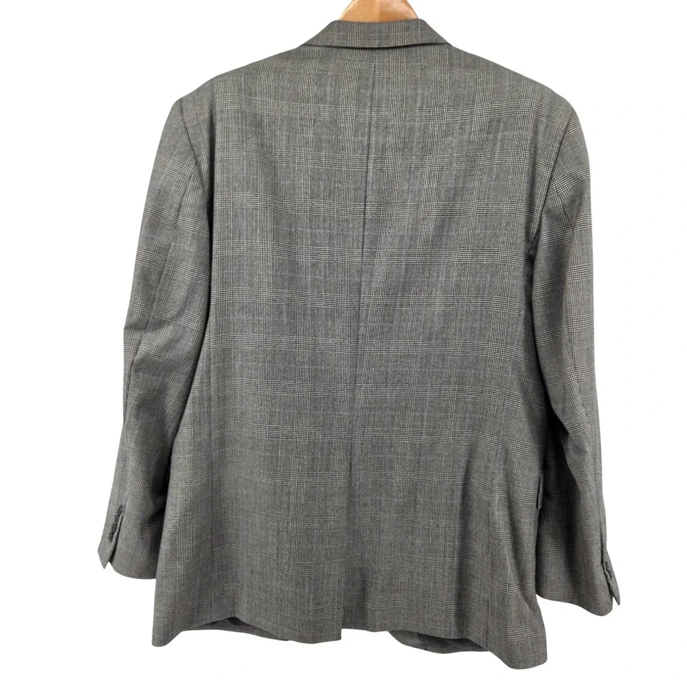 Jos A Bank Signature Collection 46L Suit‎ Jacket Gray Glen Plaid 100% Wool